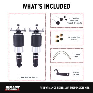 Subaru WRX STI Rear Air Suspension Kit - Air Lift - Performance, Adjustable, 32-Level Damping - `15-`21